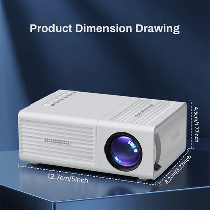 Portable Projector 1080P Supported 1280x720 Native Resolution with Remote Control USB Compatible with Smartphones Tablets Laptops TV Sticks Big Screen Home Theater