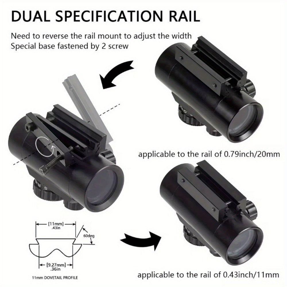 Tactical Red Green Dot Rifle Scope 1x40mm Reflex Sight – Aluminum Alloy Reflector Optic, Fits 20mm Picatinny Weaver Rail & 11mm Dovetail Rail – for Hunting, Shooting & Tactical Use