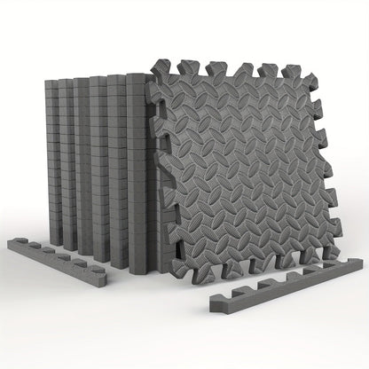 EVA Interlocking Gym Floor Mats 20 or 60 Pack – Thick Impact-Resistant Non-Slip Waterproof Foam Puzzle Tiles for Home Gym, Yoga, Weightlifting & Exercise, Black