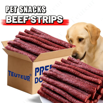 Premium Natural Beef Sticks Dog Treats – High Protein Grain-Free Beef Jerky & Molar Chews for Puppies, Adult Small Medium Large Dogs, Long-Lasting Training Rewards for All Breeds