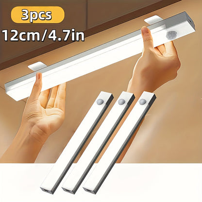 Motion Sensor LED Cabinet Light USB Rechargeable – Smart Wireless Under Cabinet Lighting, 3-Speed Dimming, Night Light for Kitchen, Bedroom, Closet, Stairs, Hallway – 6 Pack or 3 Pack