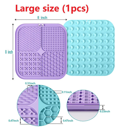 Licking Mat for Dogs & Cats with Suction Cup – Slow Feeder Pad for Bath Time, Boredom & Anxiety Relief, Peanut Butter Treat Lick Mat, Available in 1, 2 & 4-Pack