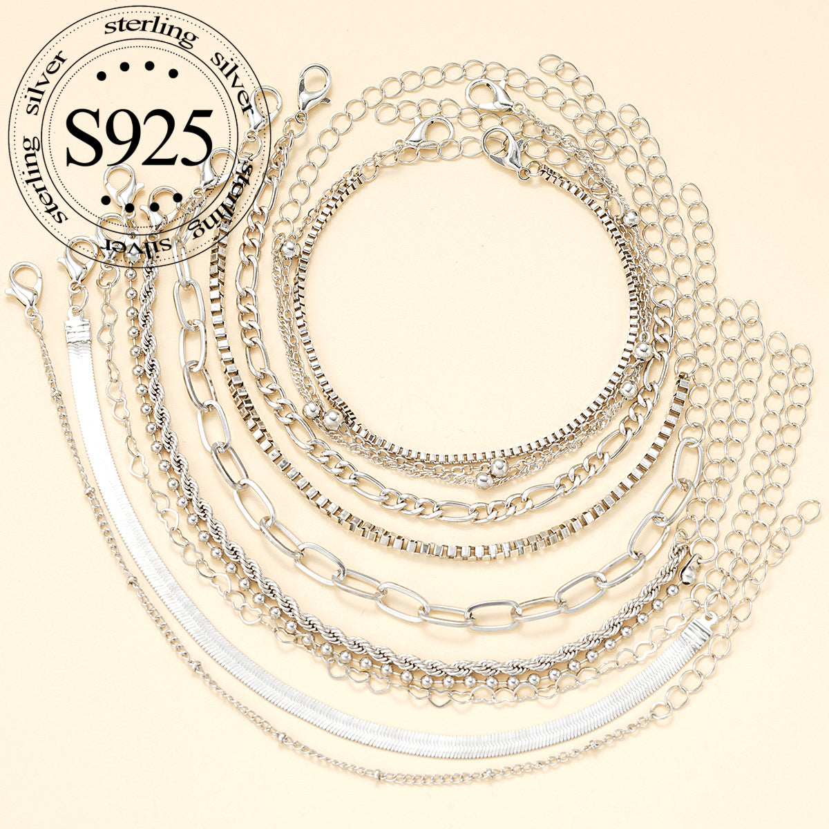 11 Piece 925 Sterling Silver Snake Chain Bangle Set for Women – Bohemian Stackable Twisted Bracelets, Vintage Holiday Jewelry Gift Set for Her