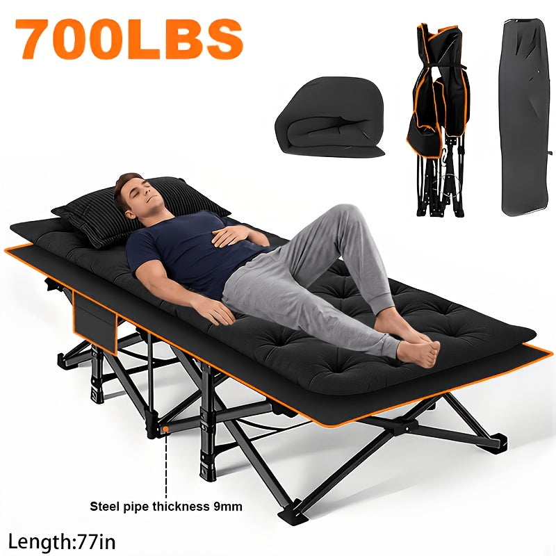 Heavy Duty Folding Camping Cot with Mattress for Adults – 500/600/700 LBS Capacity, Portable Outdoor Bed with Carrying Bag for Tents, Camping & Travel – 3 Models, 3 Colors