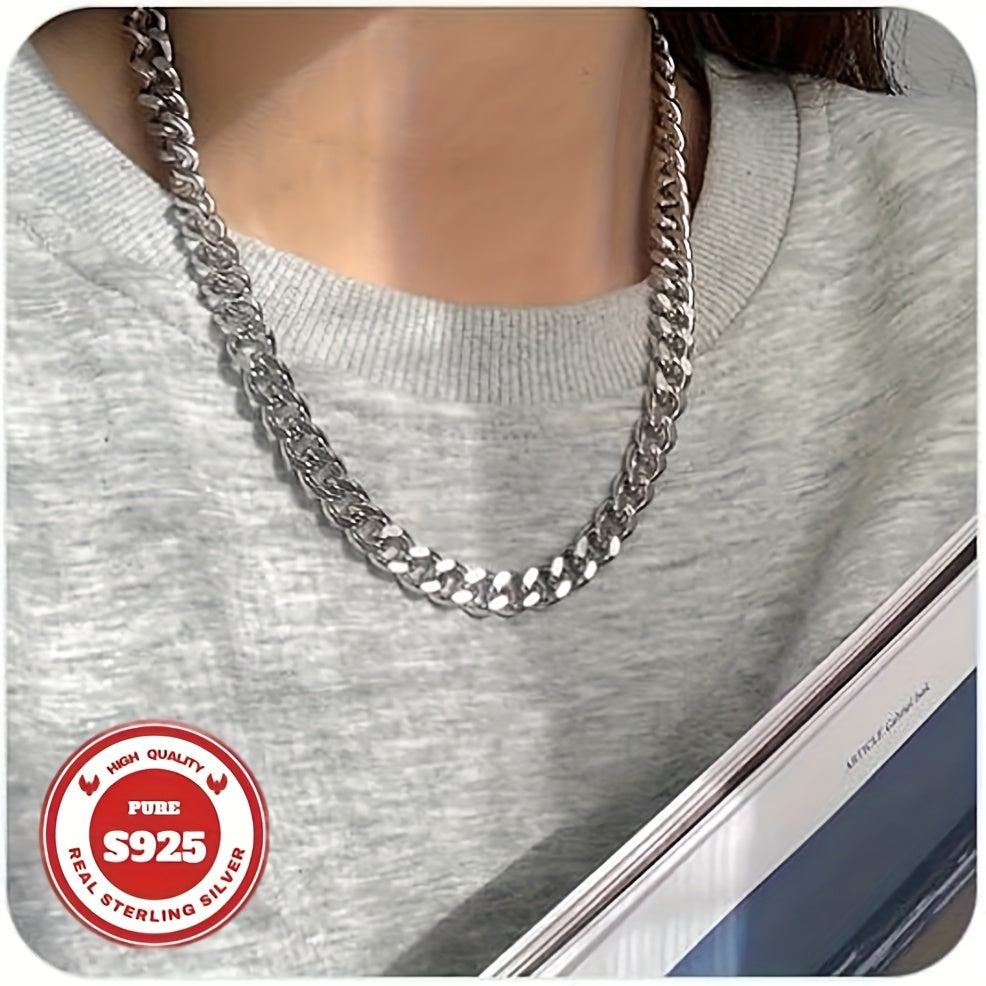 S925 Sterling Silver Cuban Chain Necklace for Men – 6mm & 10mm Wide, 18 to 24 Inch, Handcrafted Heavyweight Bold Link Chain, Durable Everyday & Special Occasion Jewelry