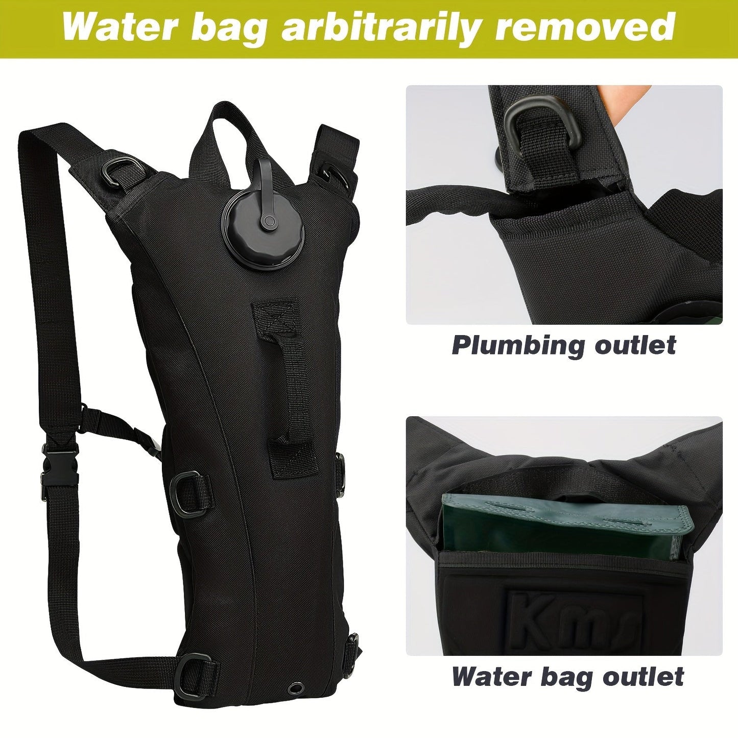 Hydration Backpack with 3L Water Bladder – Nylon Hiking Pack with Included Water Bag for Camping, Trail Running & Outdoor Adventures, Available in Khaki, Green, Camo & Camo Gray