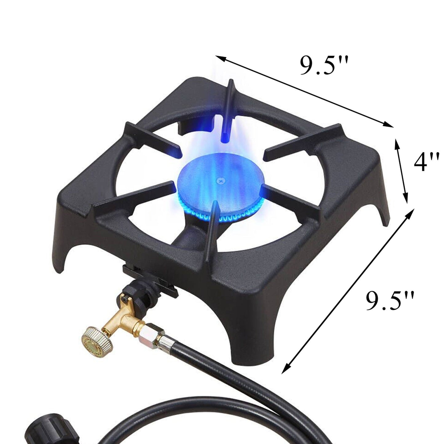 Portable Propane Camp Stove 1 or 2 Burner - Outdoor Gas Cooker with CSA Certified Regulator & Hose for Camping, BBQ, Home Brewing, Turkey Fry & Patio Cooking