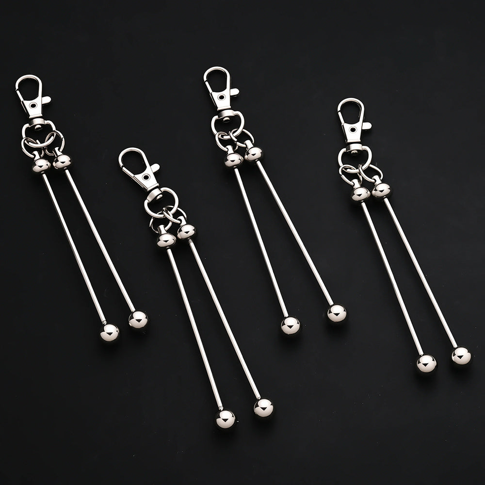 20pcs Beadable Keychain Making Kit for Women – DIY Double Blank Bar Key Rings with Lobster Clasp for Bag Pendant, Wedding, Party, Graduation, Back to School & Holiday Gift Craft Set