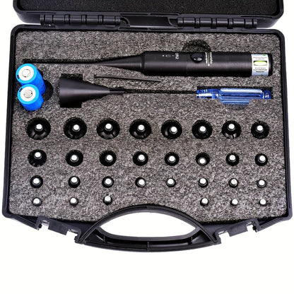 Laser Bore Sight Kit with 32 Adapters – Red & Green Laser Boresighter for 0.17 to 12GA, High Precision Rifle Zeroing Tool with 8-Hour Battery Life, Button ON/OFF for Hunting Shooting