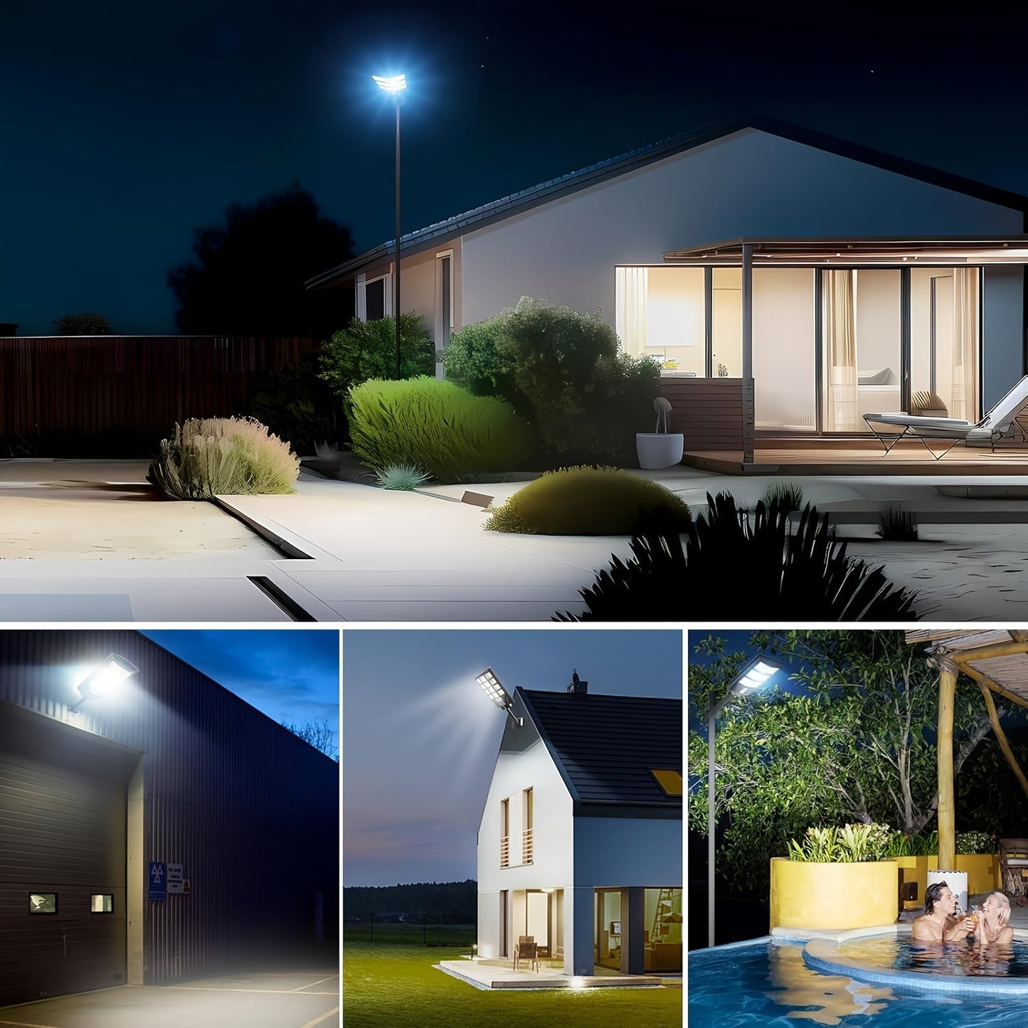 Solar Street Lights 400 LED 6500K Waterproof | Motion Sensor, Remote Control, Dusk to Dawn Outdoor Solar Flood Light for Parking Lot, Yard, Driveway, Commercial Area – 2 Pack & 4 Pack