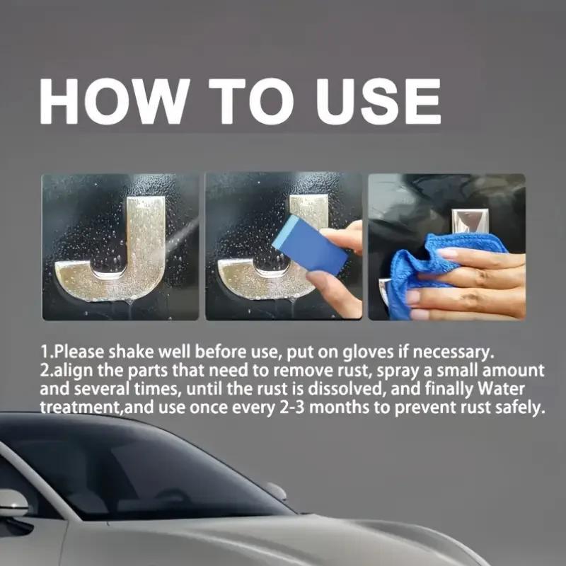 Multi-Purpose Rust Remover Spray for Car Wheels & Metal Surfaces, Fast-Acting Heavy-Duty Rust Dissolver & Decontamination Cleaner for Vehicles, Tools & Furniture