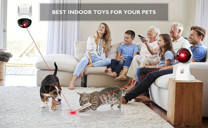 Automatic Laser Cat Toy USB Rechargeable – 3 Speed Modes, Hang or Place, 0–130° Adjustable Angle, 800mAh Battery, 15-Min Auto Shutoff, Interactive Laser Pointer for Indoor Cats Kittens Dogs