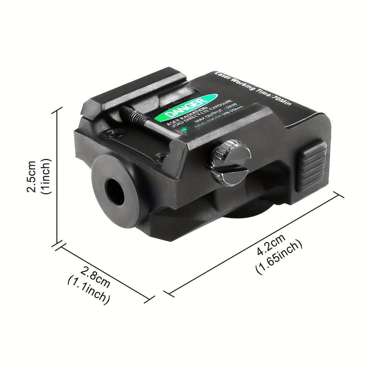 Ultra Compact Green Laser Sight for Handguns & Pistols – Magnetic USB Charging, 20mm Picatinny Rail, Ambidextrous ON/OFF, PA66 Nylon, 150-300m Visible – 7 Color & Charging Variants