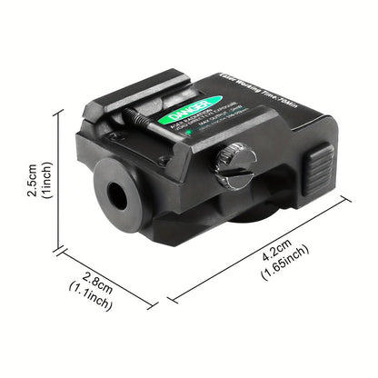 Ultra Compact Green Laser Sight for Handguns & Pistols – Magnetic USB Charging, 20mm Picatinny Rail, Ambidextrous ON/OFF, PA66 Nylon, 150-300m Visible – 7 Color & Charging Variants