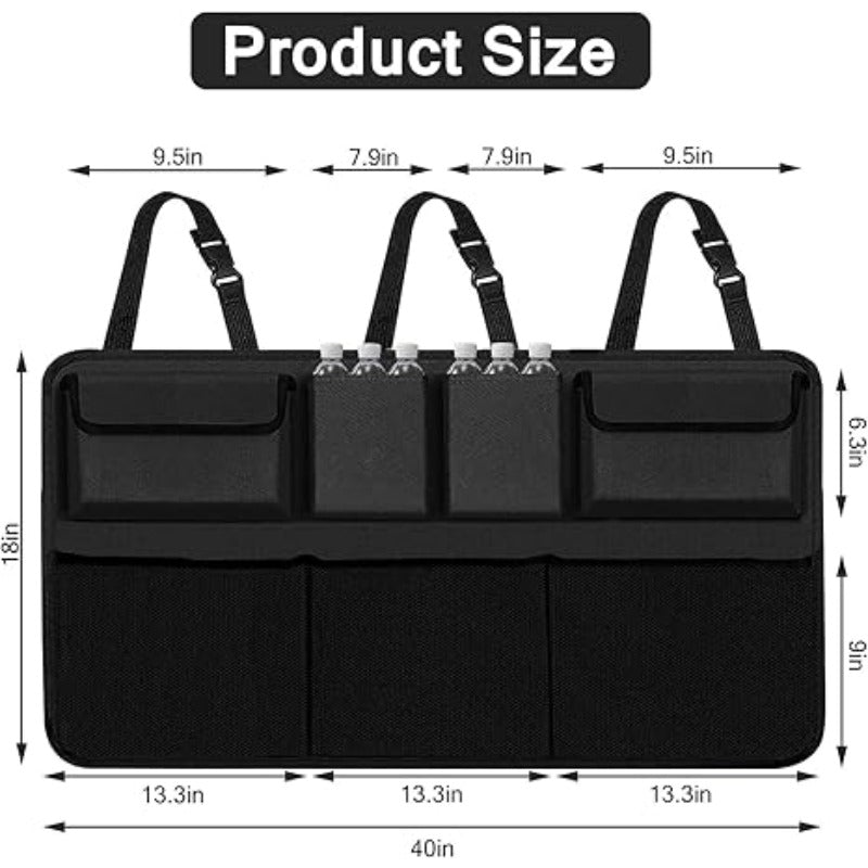 Car Trunk Organizer with 8 Pockets – Large Capacity Waterproof Backseat Hanging Storage Bag for SUV, Truck & MPV, Car Interior Organizer for Men & Women