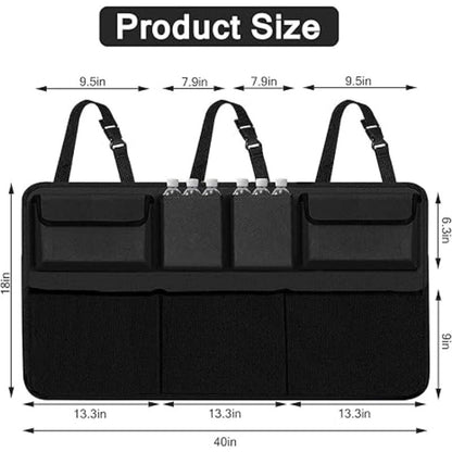 Car Trunk Organizer with 8 Pockets – Large Capacity Waterproof Backseat Hanging Storage Bag for SUV, Truck & MPV, Car Interior Organizer for Men & Women