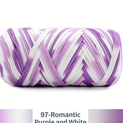 T-Shirt Fabric Yarn 400g (2 x 200g) Chunky Cotton Blend in 49 Colors – Soft Thick Yarn for Crochet Baskets, Bags, Rugs, Macrame & Knitting Projects – Beginner-Friendly Craft Yarn