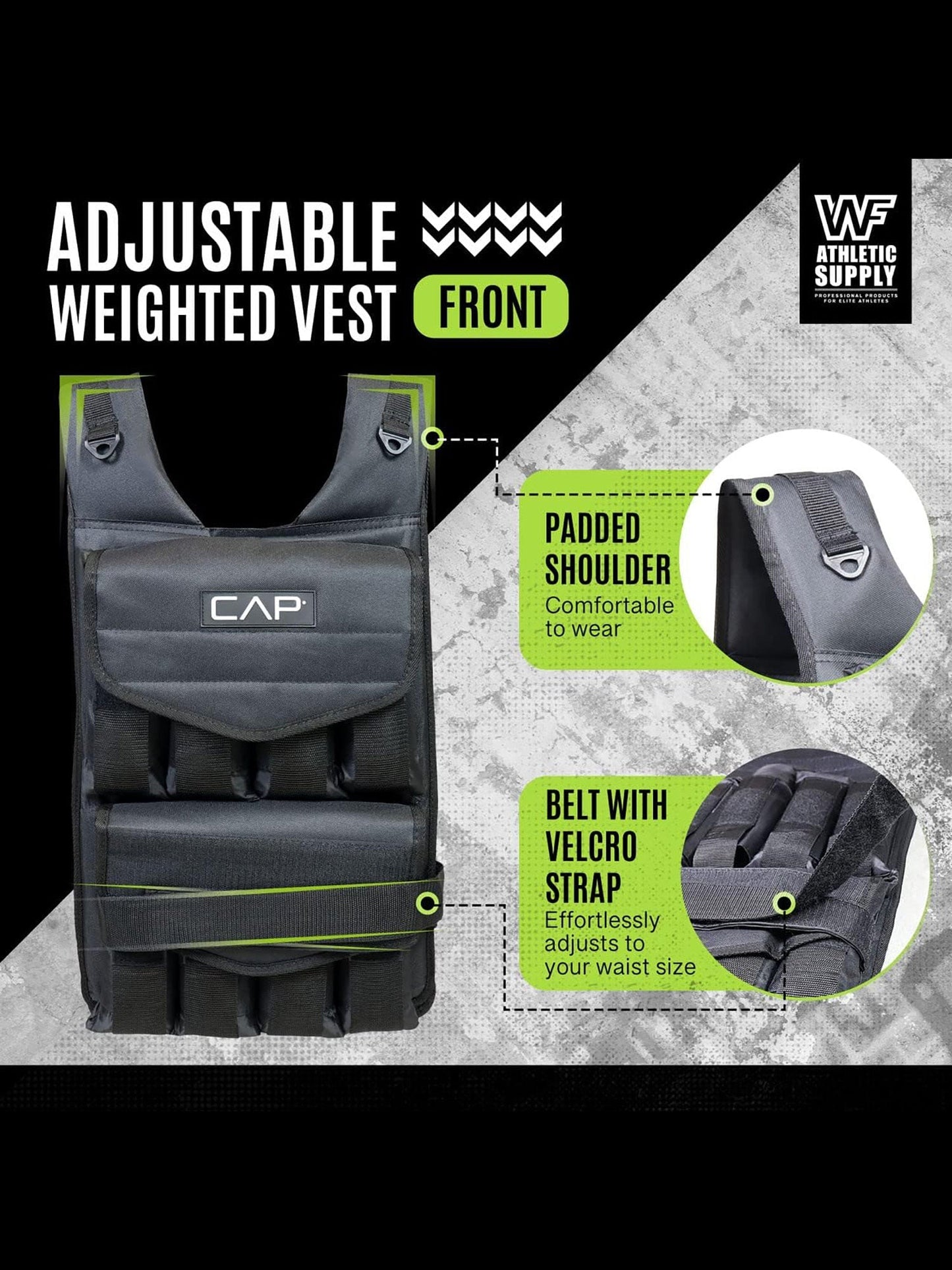 Weighted Vest 40 LB Adjustable for Strength Training Workout & Running – Removable Weight Packets, Reinforced Nylon, Reflective Stripes, Padded Straps, Body Weight Vest for Men and Women
