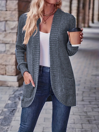 Women's Loose Casual Long Sleeve Blouse Solid Color Pocket Thread Splicing Relaxed Fit Top 10 Colors S-XXL Everyday Wear