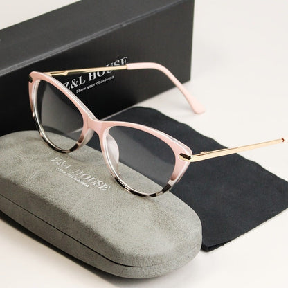 Women's Cat Eye Reading Glasses Retro Readers with HD PC Polycarbonate Lenses, Spring Hinge Earpieces, Durable Plastic Frame – Pink Black Leopard Print, Strength +1.0 to +4.0