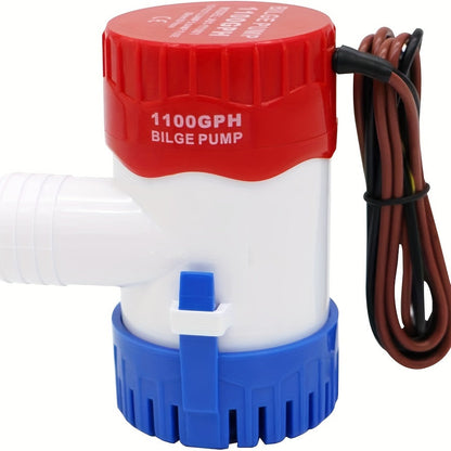 1100GPH 12V Submersible Electric Bilge Pump Low Noise Auto Float Switch for Boats Yachts RVs Pools Marine Water Removal