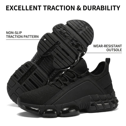 Men's Lightweight Breathable Running Shoes, Low-Top Road Training Sneakers with Rubber Sole & Lace-Up Closure, All-Season Comfort Athletic Footwear for Gym, Training & Casual Wear - White, Black, Blue, Khaki