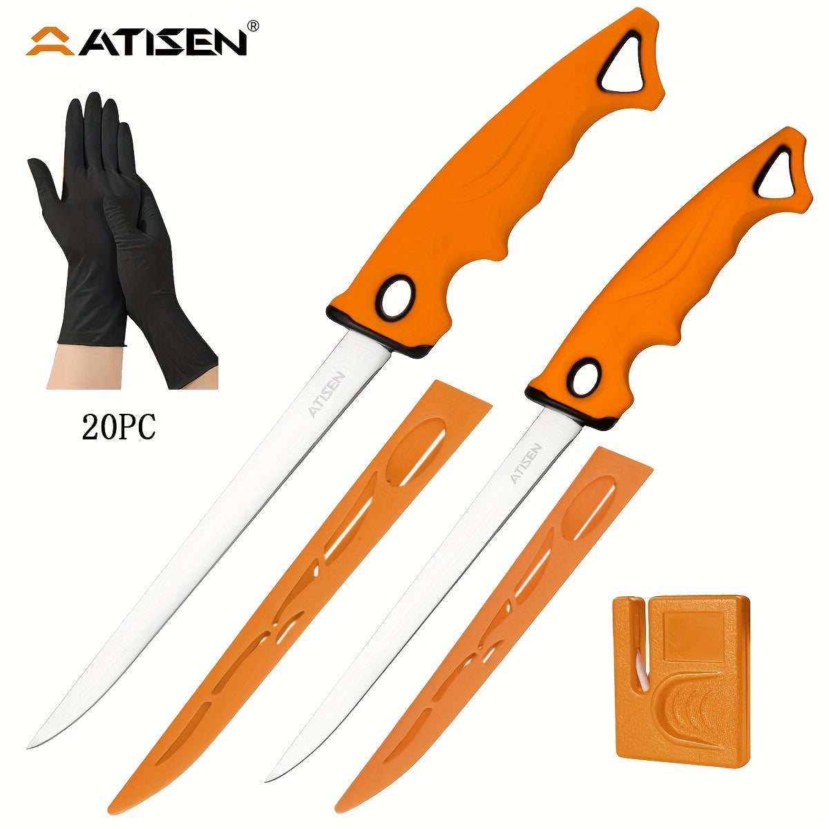 Fishing Knife Set 7/23/104/107 Piece – Stainless Steel Fillet Boning & Gutting Knives with Line Cutter, Camping Cutting Carving Tool Kit, Perfect Fisherman Gift for Men