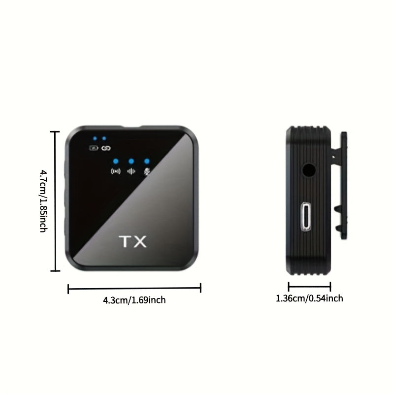 2-in-1 Wireless Lavalier Microphone USB-C with Intelligent Noise Cancellation, Omnidirectional Condenser Mic & Pom-Pom Windshield – Plug & Play Clip-On Lapel Mic for Live Streaming, Interviews, Vlogging & Content Creation on iPhone & Android
