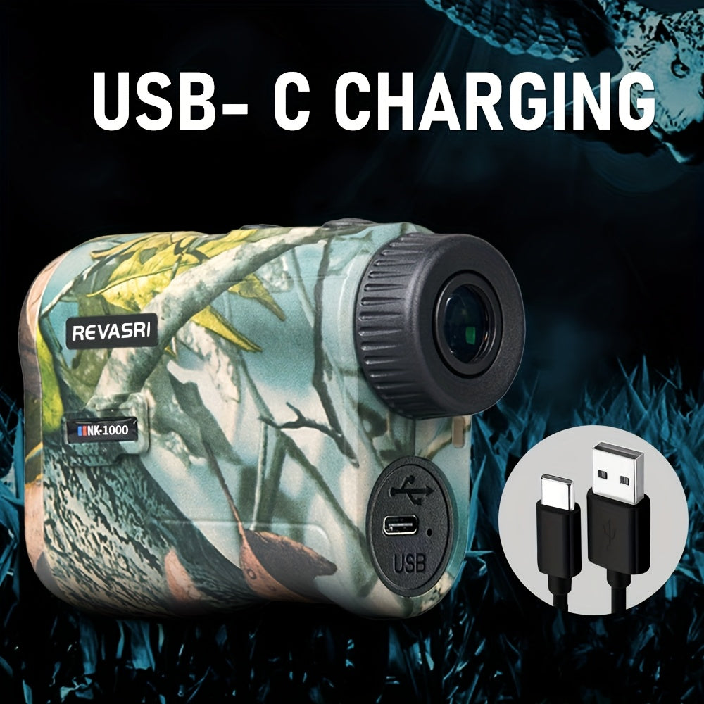 1000M Laser Rangefinder Monocular for Golf & Outdoor – Slope Compensation, Flagpole Lock, 7 Measurement Modes, USB Rechargeable, Compact Lightweight Design for Hunting & Observation
