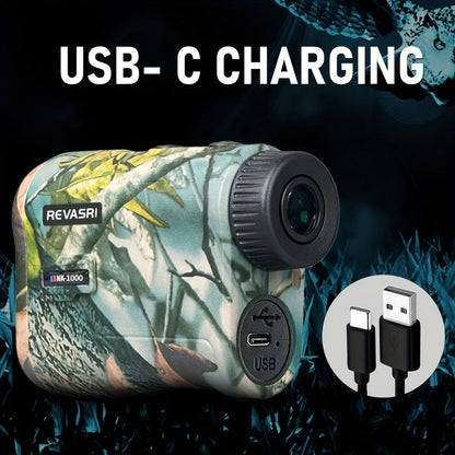 1000M Laser Rangefinder Monocular for Golf & Outdoor – Slope Compensation, Flagpole Lock, 7 Measurement Modes, USB Rechargeable, Compact Lightweight Design for Hunting & Observation