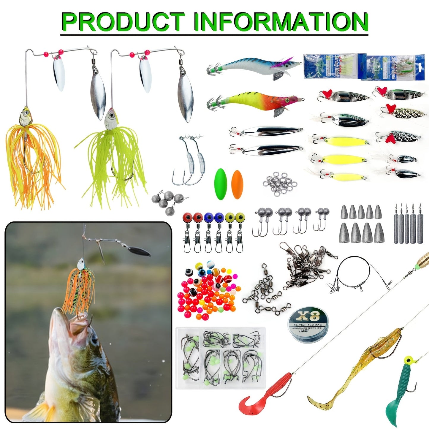 346pcs Fishing Lures Kit with Tackle Box – Crankbaits, Minnow, Spinnerbaits, Soft Baits, Jigs, Hooks, Weights & Sinkers for Freshwater Saltwater Fishing, Complete Tackle Set Gift for Men