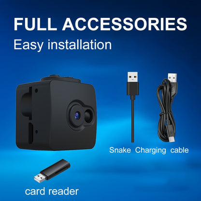 Mini Hidden Security Camera No WiFi Needed – 32GB SD Card Support, Continuous Loop Recording, Rechargeable Battery, Plug & Play – Home Security, Baby Monitor, Pet Camera, Office Surveillance
