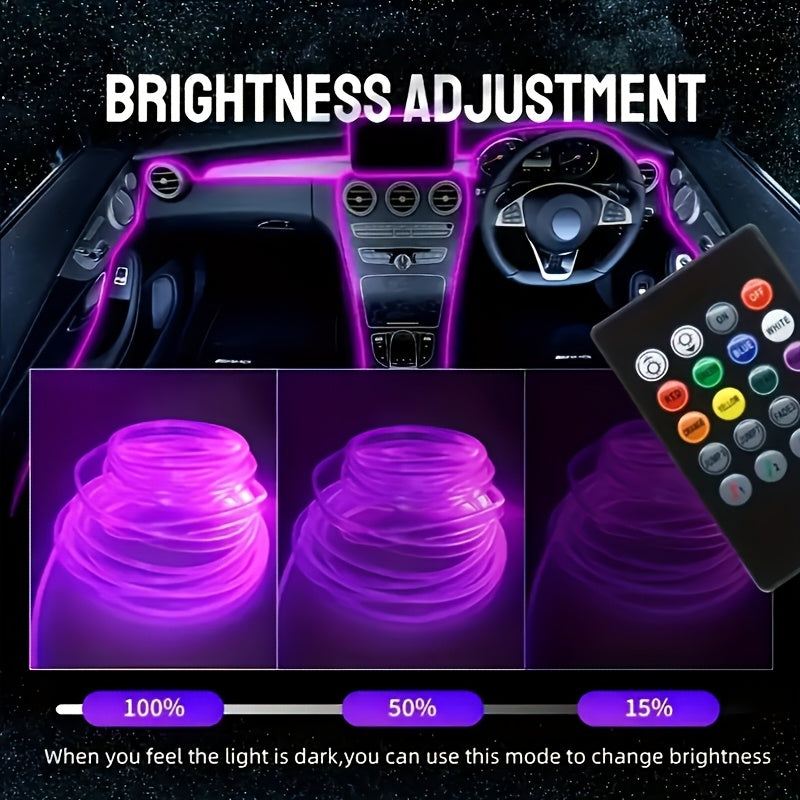 Car Interior LED Ambient Light Kit 7-Color RGB App Control with Music Sync Rhythm 3M Strip for Doors Console Dashboard – Wireless Car Atmosphere Lighting Underglow Accent Lights