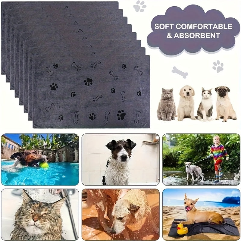 Large Pet Bath Towel for Dogs & Cats, 40x24 Inch Super Absorbent Quick Dry Microfiber Dog Towel, Soft Drying Blanket for Bathing, Grooming & Beach – Pet Supplies Gift