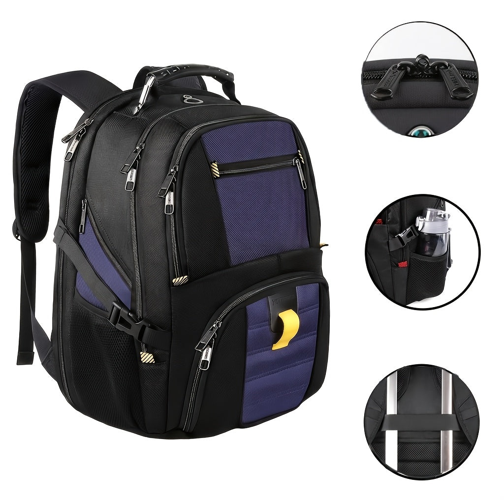 50L Travel Backpack Fits 17 Inch Laptop – Airline Approved, Waterproof, Extra Large College & Work Bag for Men & Women, 3-Compartment Business Backpack for School, Travel & Daily Commute – 8 Colors