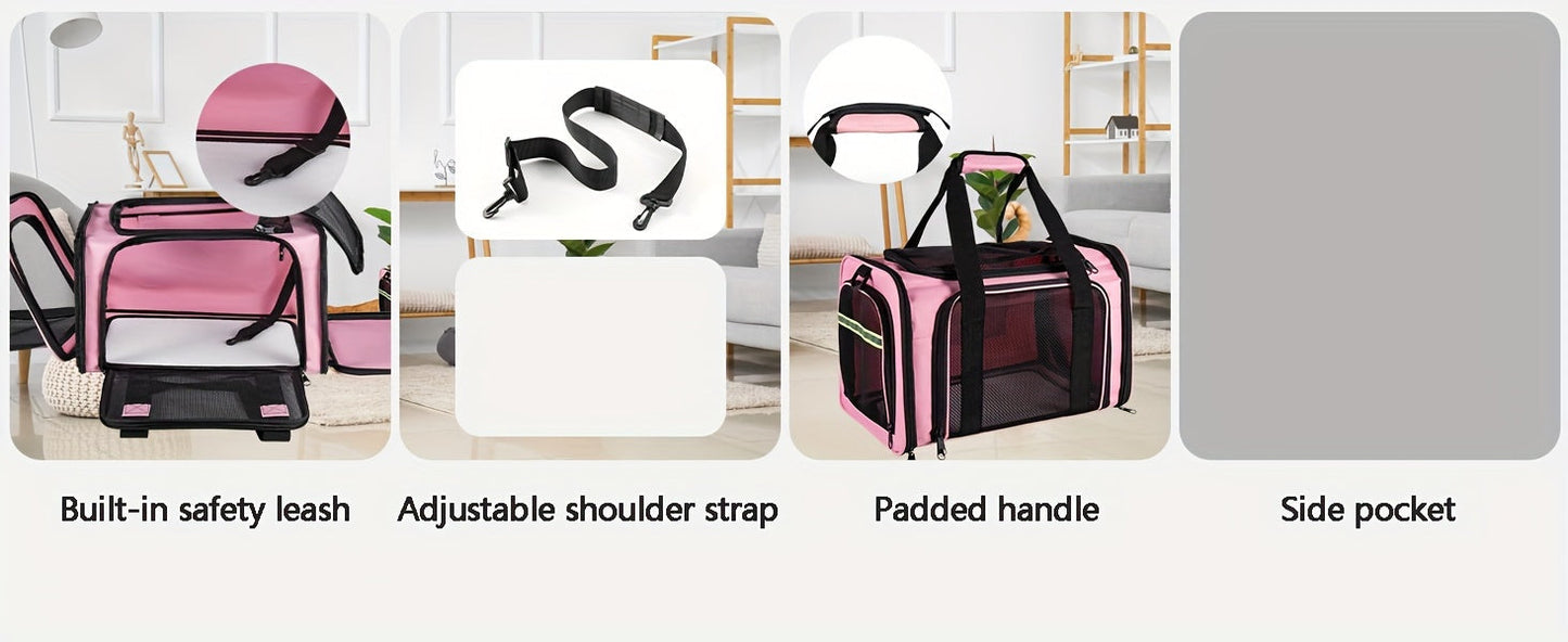 Airline Approved Pet Carrier Soft Sided – TSA Approved Collapsible Travel Bag for Small Dogs, Cats & Kittens Under 15 lbs, Fits Under Airplane Seat