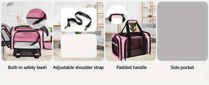 Airline Approved Pet Carrier Soft Sided – TSA Approved Collapsible Travel Bag for Small Dogs, Cats & Kittens Under 15 lbs, Fits Under Airplane Seat