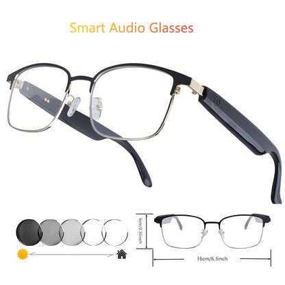 Smart Audio Glasses Bluetooth 6.0 – Auto-Dimming Photochromic Lenses, Anti Blue Light, Music & Phone Calls, Turns Into Sunglasses in Seconds, Multiple Frame Colors