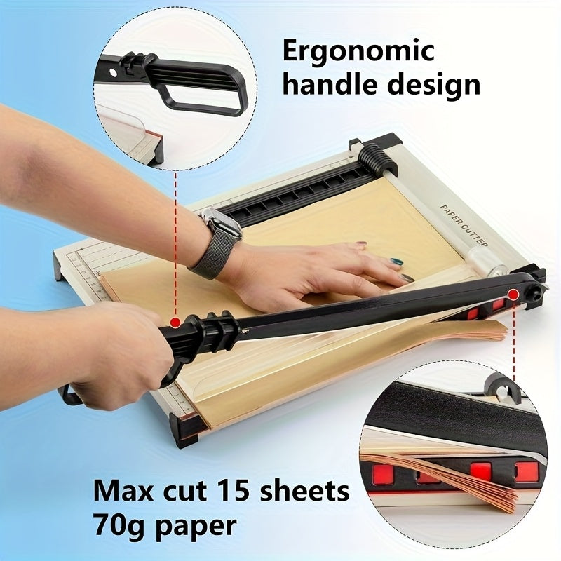 12 Inch Heavy-Duty Guillotine Paper Cutter Trimmer with Safety Guard Corner Rounder Precise Grid for Photos Cardstock Scrapbook Office Documents Craft Cutting Tool