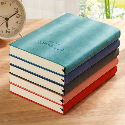 Soft Faux Leather Notebook 5-Pack Set Square Ruling Soft Cover Bookmark Extra Thick Pages for Business Meetings School Academic Writing – 7 Colors