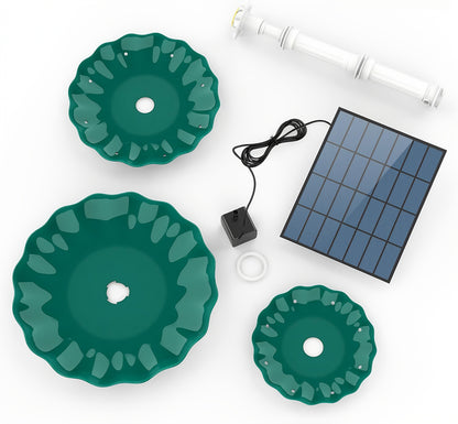 3-Layer Solar Bird Bath Fountain 3.5W – Outdoor Garden Courtyard Decor Solar Powered Fountain Pump, No Wiring Needed, Dark Green Light Blue or Fountain-Only, Single & Three Tier Options