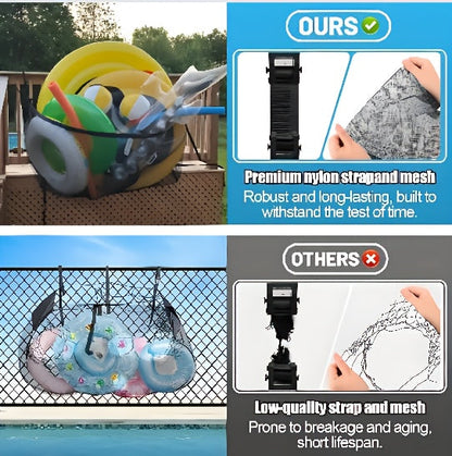 Large Mesh Drawstring Pool Storage Bag 60 Inch – Heavy Duty Net Organizer for Inflatable Pool Floats, Swim Rings, Beach Toys & Swimming Pool Accessories, Waterproof Breathable Carry Bag