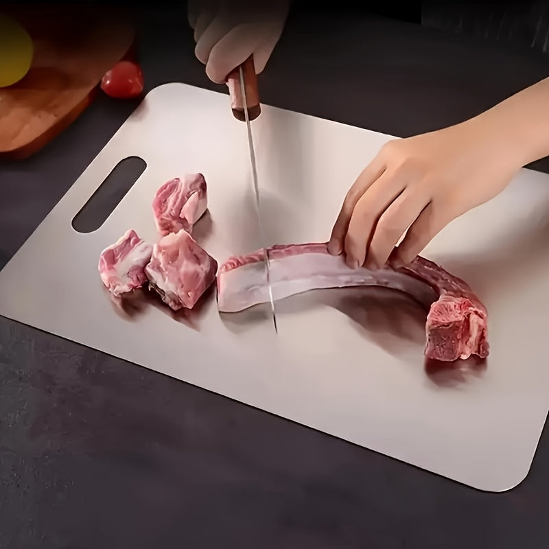 Stainless Steel Cutting Board Set of 3 Premium BPA-Free Rust-Resistant Easy to Clean Space-Saving Kitchen Chopping Boards for Meat Vegetables Fruit Food Prep