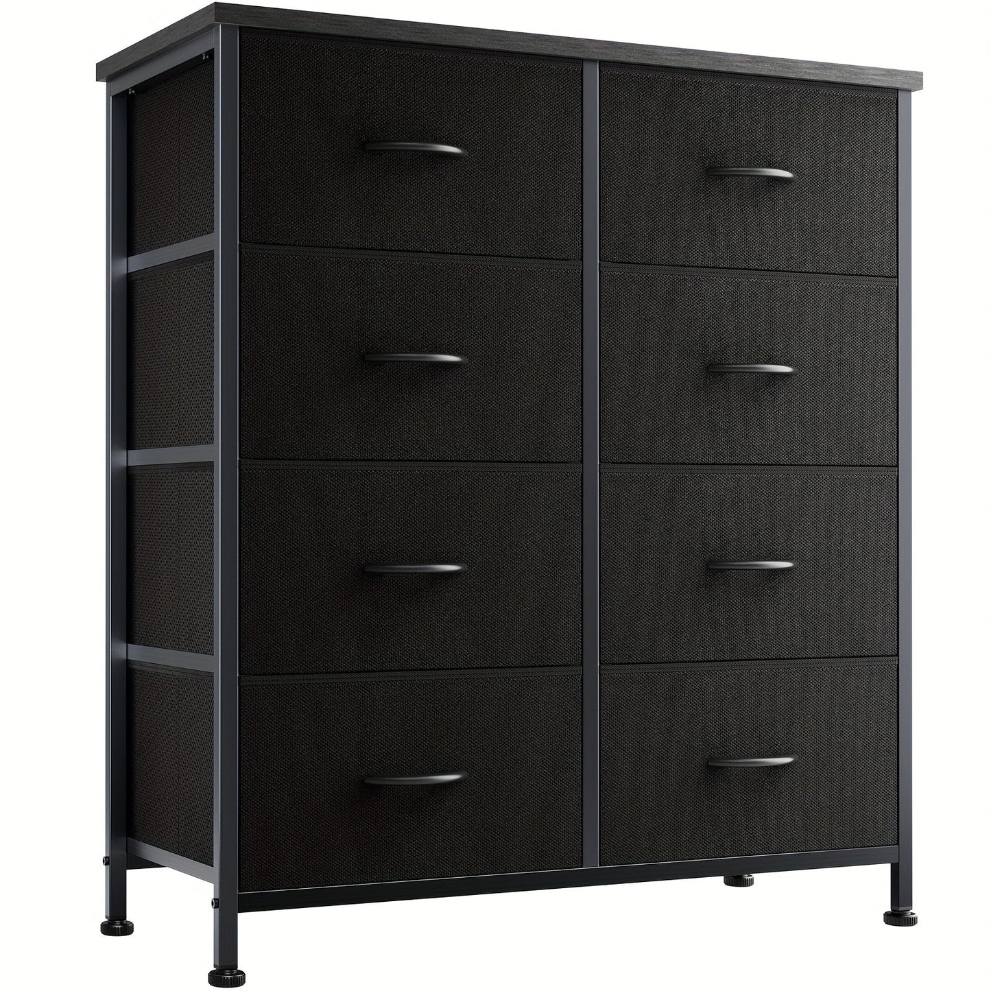 Drawer Cabinet with Metal Frame & Hardwood Top – Home Office Storage Organizer, 2 to 10 Drawers, Assembly Required – White, Grey, Black, Rustic Brown – Bedroom, Living Room & Office Filing Cabinet