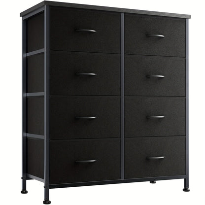 Drawer Cabinet with Metal Frame & Hardwood Top – Home Office Storage Organizer, 2 to 10 Drawers, Assembly Required – White, Grey, Black, Rustic Brown – Bedroom, Living Room & Office Filing Cabinet