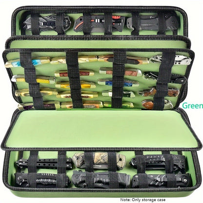 Knife Display Case 88 Slots Large Capacity Pocket Knife Storage Organizer for 66+ Folding Knives, Hard EVA Shell with Elastic Bands, 4 Slot Sizes, Smooth Zipper, Portable Carry Handle – EDC Knife Collector Case