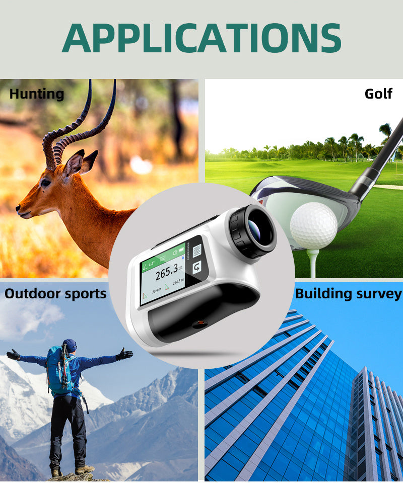 Nohawk 1000 Yard Laser Rangefinder with Side Color Display USB Rechargeable English Voice Broadcast Slope Compensation Vibration Alerts 9 Modes M Yard Ft for Golf Hunting Disc Golf Black White