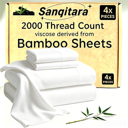 Cooling Bed Sheet Sets Bamboo Blend King Queen Full Twin – Ultra-Soft Deep Pocket Fitted Sheet for Hot Sleepers, Breathable Moisture-Wicking Lightweight Bedding White Black Apricot Gray Navy Purple