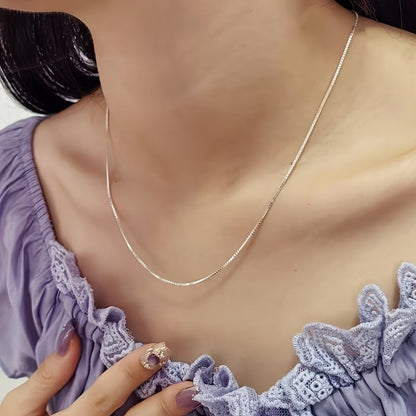 5-Pack 925 Sterling Silver Box Chain Necklace Set – 1mm Minimalist Thin Chain, 16 to 24 Inch, Hypoallergenic Unisex Jewelry for Women & Men, Wedding, Engagement & Holiday Gift