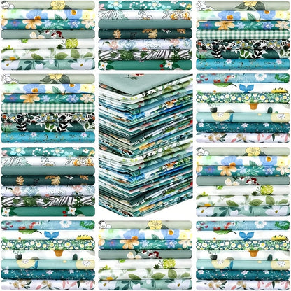 70pcs Precut Quilting Fabric Squares 10x10 Inch - Patchwork Fabric Bundle with Floral, Seasonal & Multicolor Patterns, Soft Washable Cotton Blend for Quilts, Crafts, Sewing, Holiday Decor & DIY Projects